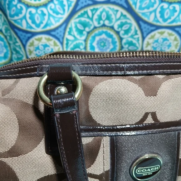 Coach Brown and Tan Shoulder Bag